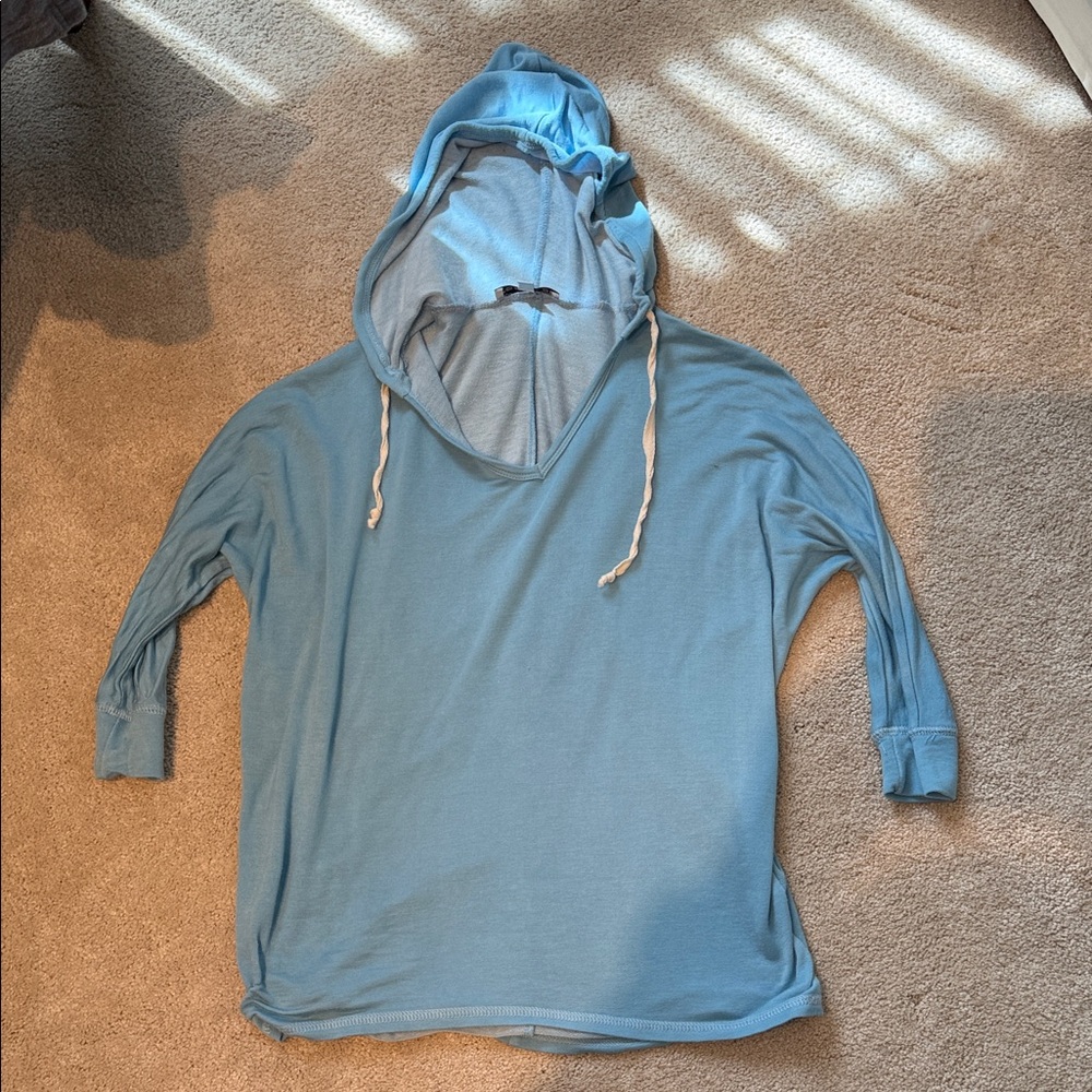 Moa Moa Light Blue Hoodie with Drawstring